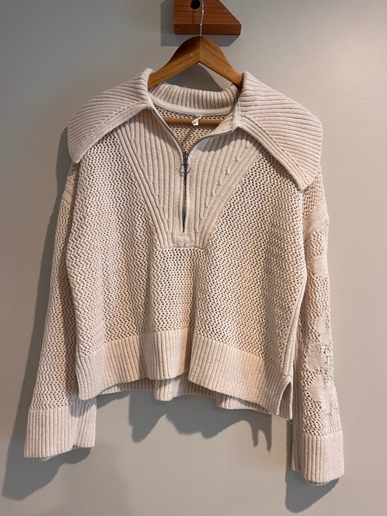 daily practice Sweaters - Anthropologie Daily Practice LARGE half zip sweater cream beige